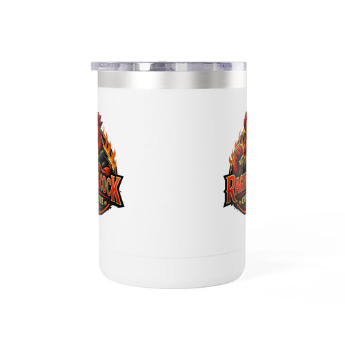 Flaming Skull Coffee Tumbler — 15oz Insulated Mug for Bikers & Rock Fans