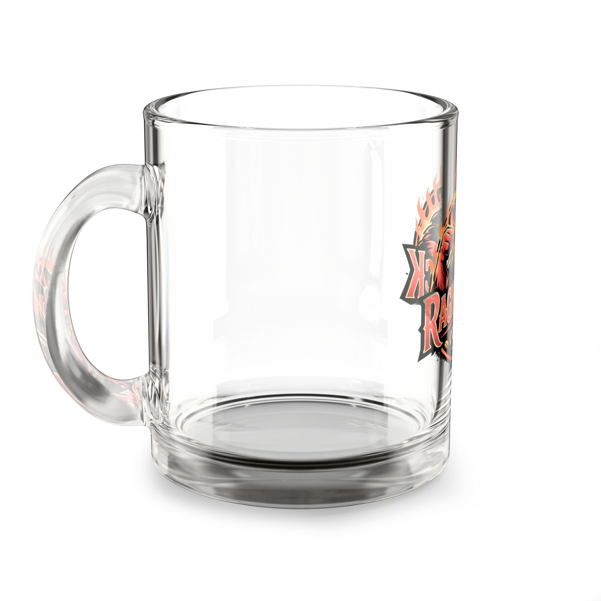 Glass Mug - Raging Cock Coffee Logo 10oz