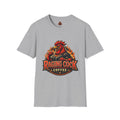 Raging Cock Coffee T-Shirt - Fiery Rooster Logo Coffee Lover Tee