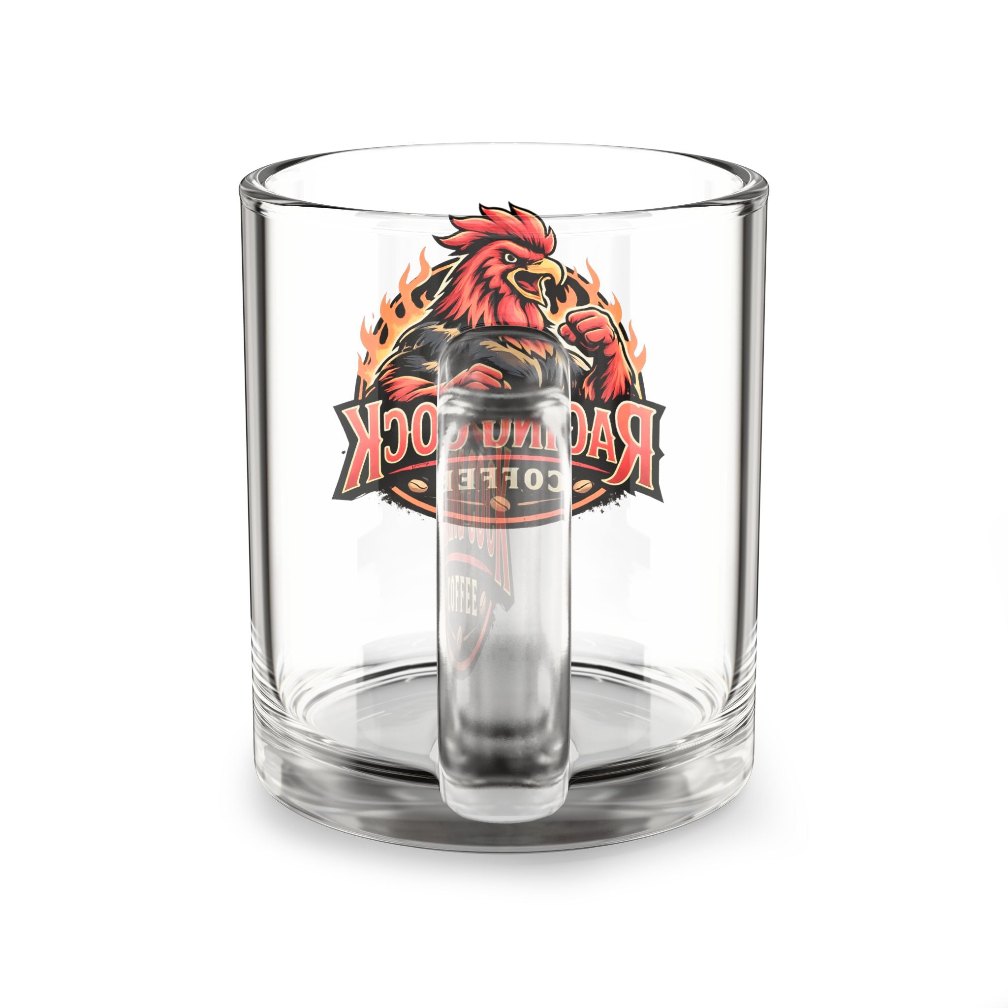 Glass Mug - Raging Cock Coffee Logo 10oz