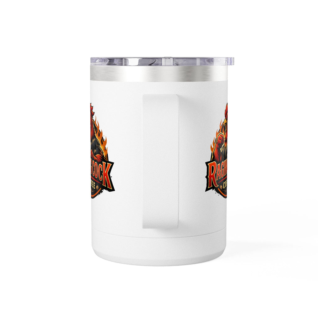 Flaming Skull Coffee Tumbler — 15oz Insulated Mug for Bikers & Rock Fans