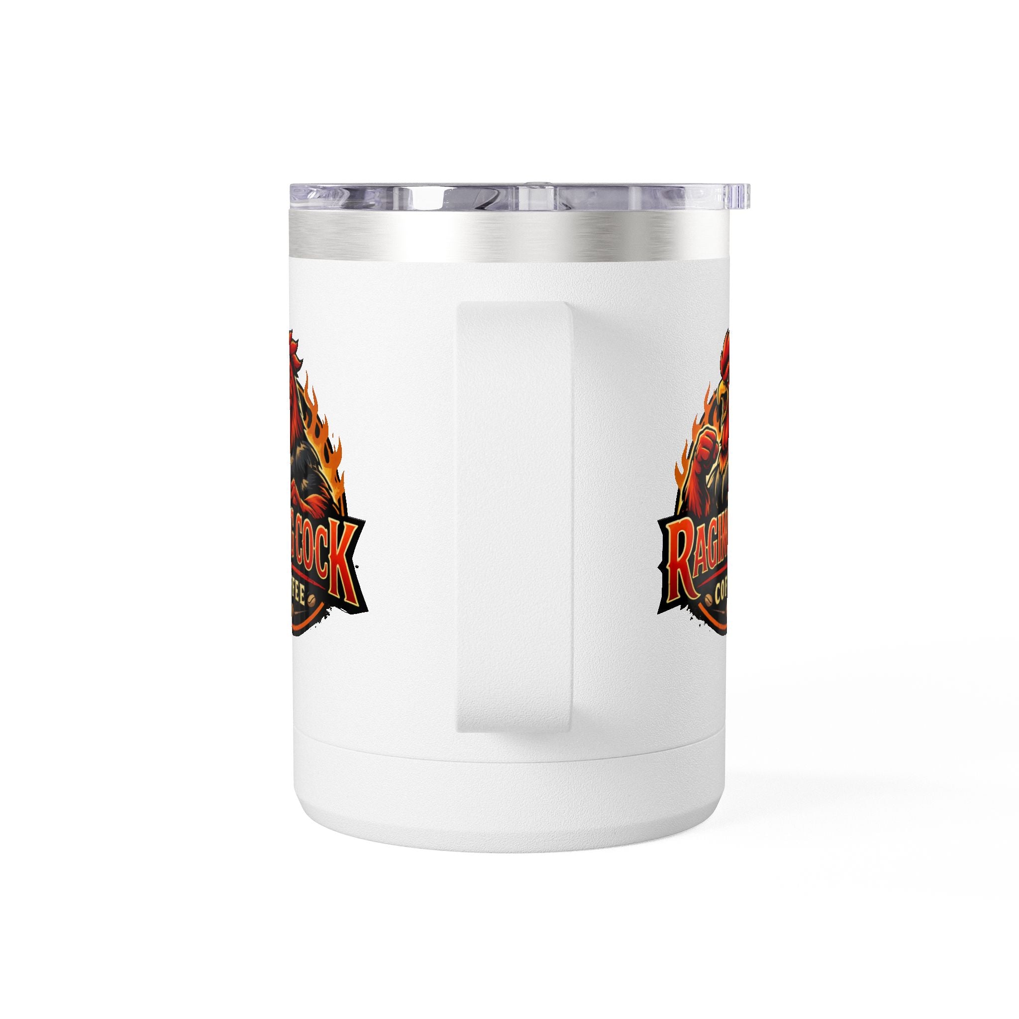 Flaming Skull Coffee Tumbler — 15oz Insulated Mug for Bikers & Rock Fans