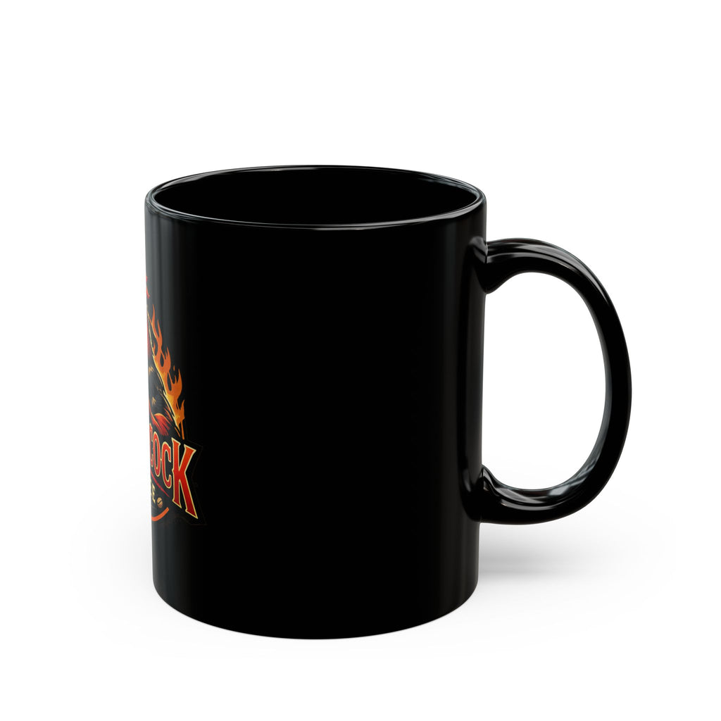 Raging Cock Coffee Mug — Bold Rooster Roast Black Ceramic Mug (11oz & 15oz)
