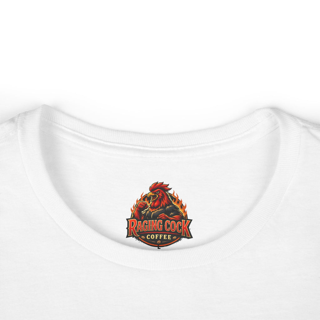 Raging Cock Coffee Women's Tee — Fiery Rooster Logo Shirt