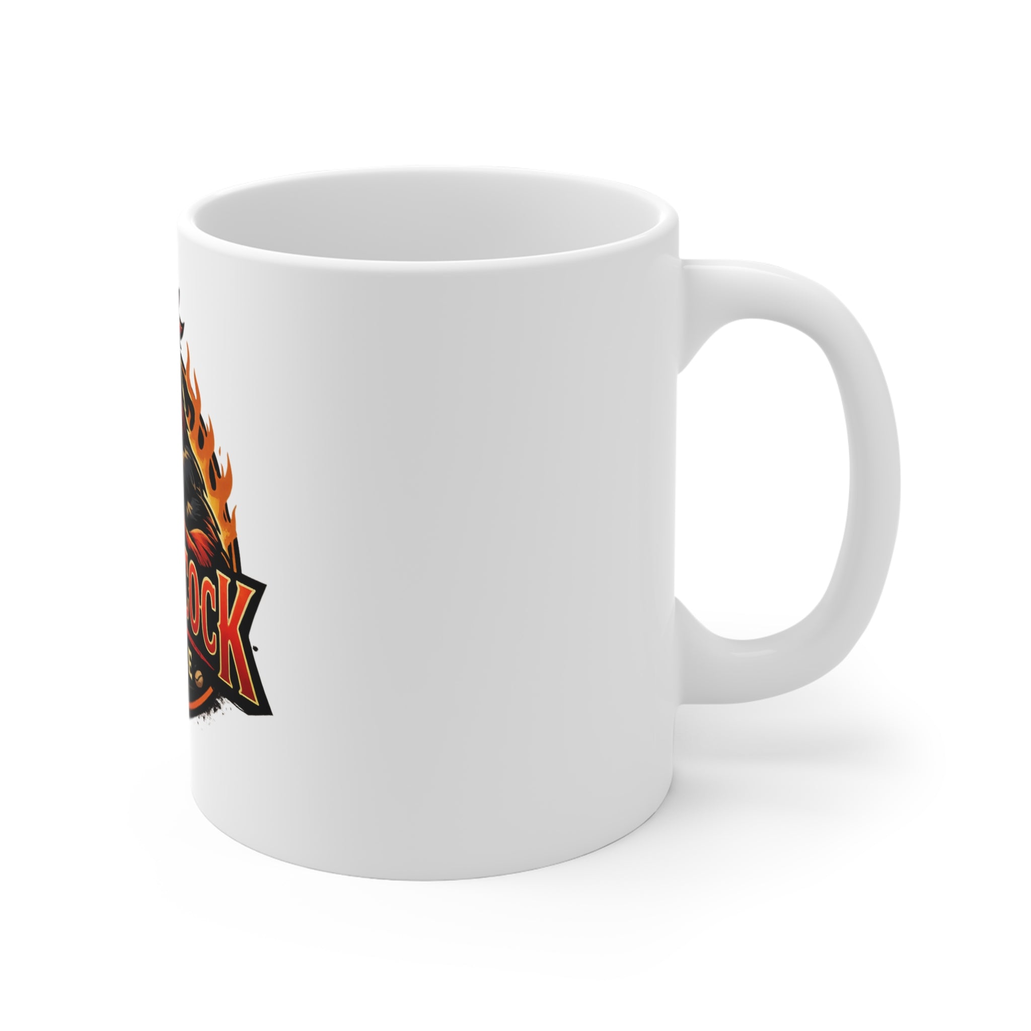 Raging Cock Coffee Mug – 11oz Bold Rooster Logo Ceramic Coffee Cup