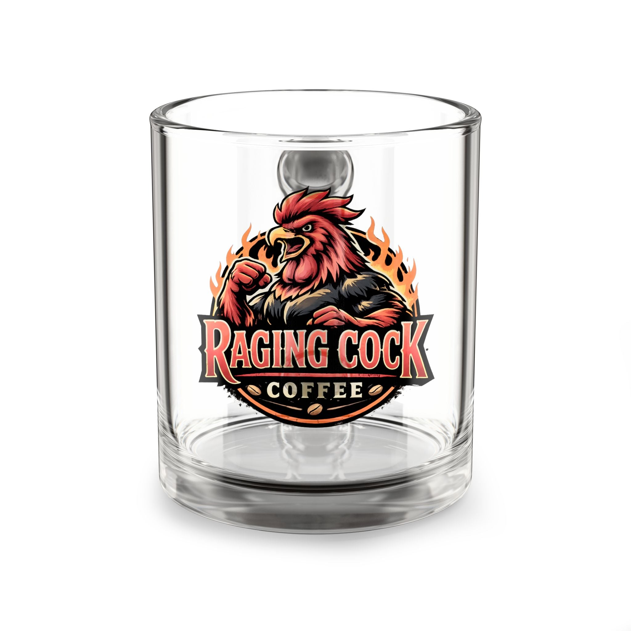 Glass Mug - Raging Cock Coffee Logo 10oz